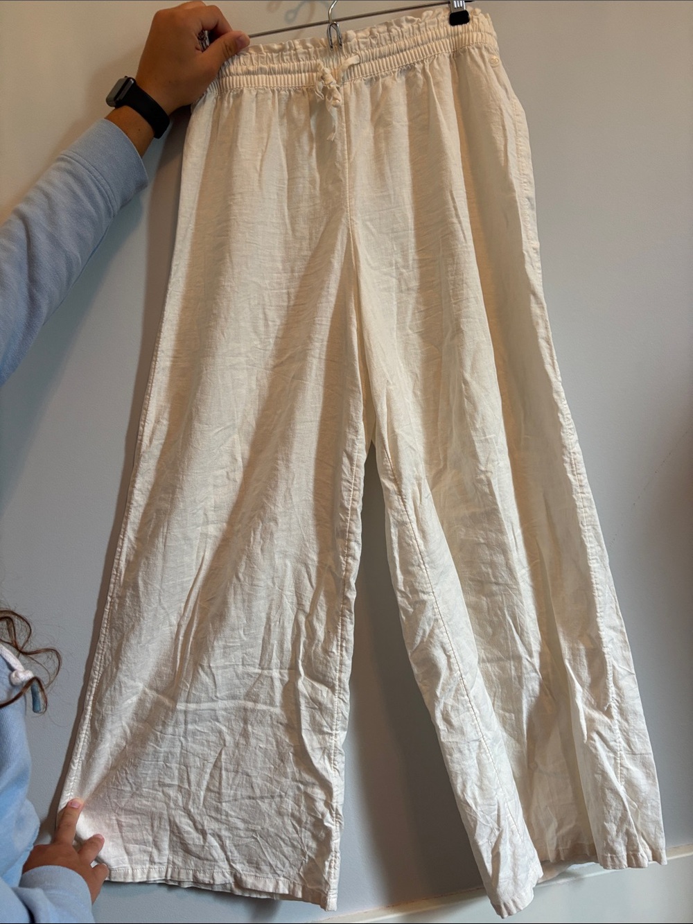CALIA by Carrie Underwood Cream Wide-Leg Drawstring Pants